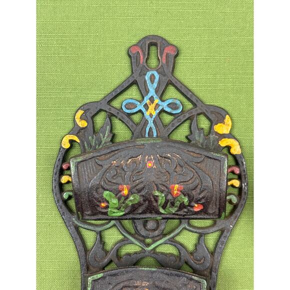Wilton Cast Iron Double Pocket & Single Pocket Match Holders Wall Hangings Vtg - Picture 2 of 9